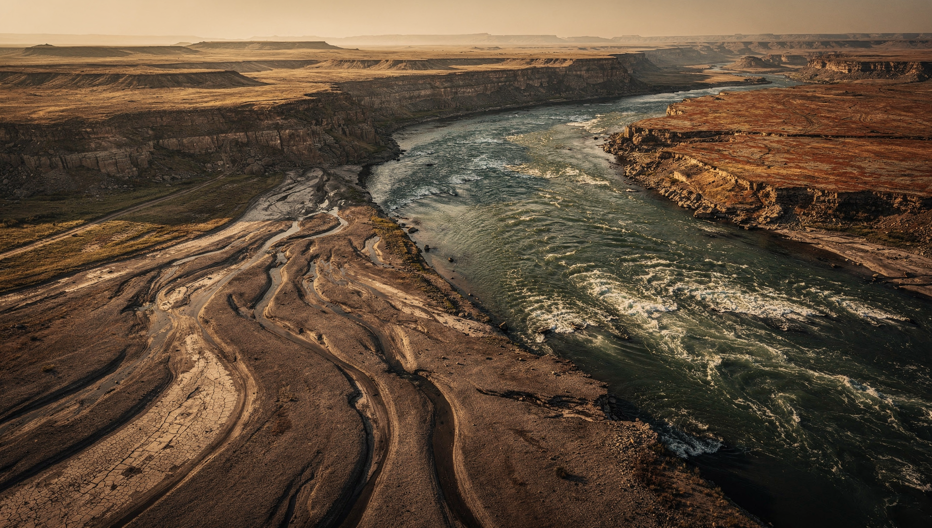 A river changing course